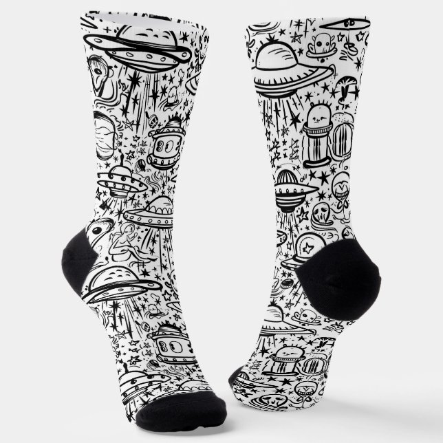 Alien-Muster Socken (Gewinkelt)