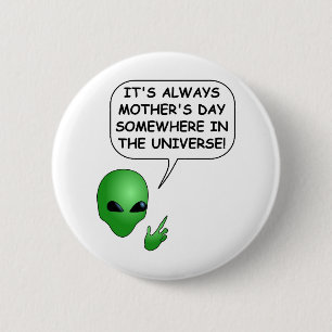 Alien Muttertag Button