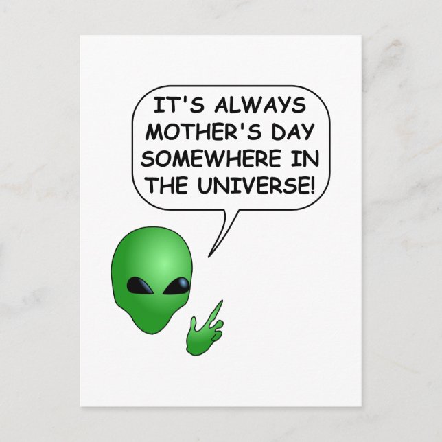 Alien Muttertag Postkarte (Vorderseite)