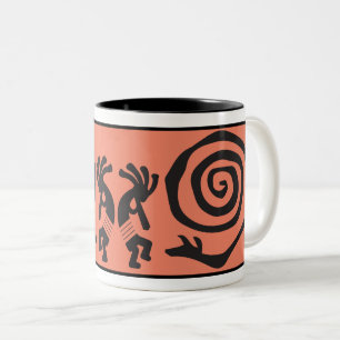 Alien oder Human Kokopelli Zwei-Tone-Kaffee-Tasse Zweifarbige Tasse