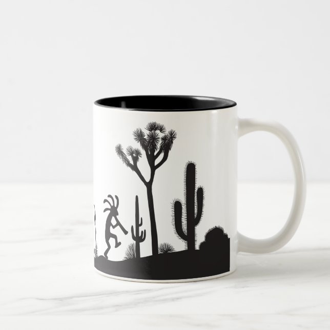 Alien oder Lebensform Wüste Kokopelli Zweifarbige Tasse (Rechts)