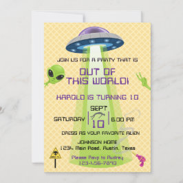 Alien Out of the World Any Age Birthday Einladung