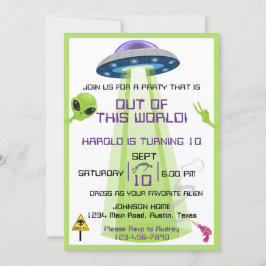Alien Out of the World Any Age Birthday Einladung