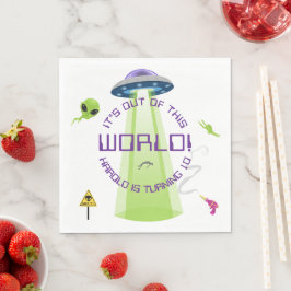 Alien Out of the World Any Age Birthday Serviette