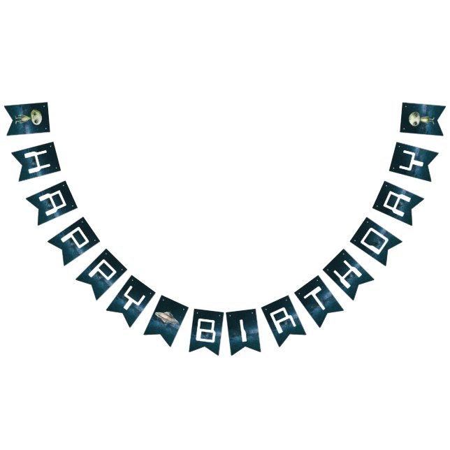 Alien Outer Space glücklich Geburtstagsbummler Wimpelkette (Alle)