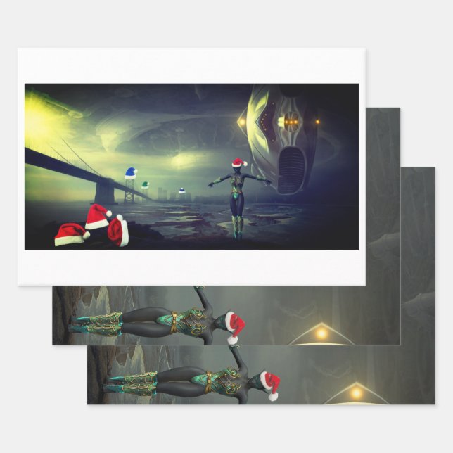 Alien-Packpapier Geschenkpapier Set (Set)