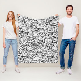 Alien Pattern Fleecedecke