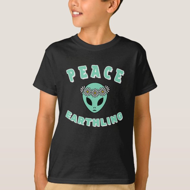 Alien - Peace Earthling T-Shirt (Vorderseite)