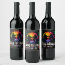 Alien Peace Gefärbte Krawatte Space Food and Wine