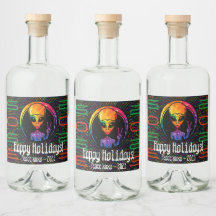Alien Peace Gefärbte Krawatte Space Liquor and Win