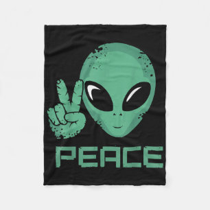 Alien Peace Hippie Ufo Fleecedecke