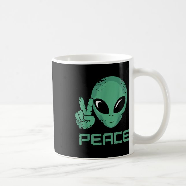 Alien Peace Hippie Ufo Kaffeetasse (Rechts)
