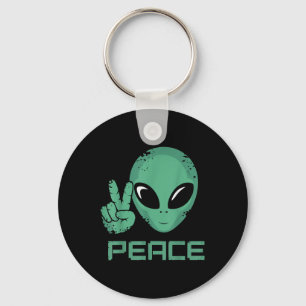 Alien Peace Hippie Ufo Schlüsselanhänger