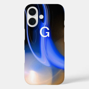 ALIEN PEARL MONOGRAM Blue Brown Fraktals iPhone 16 Hülle