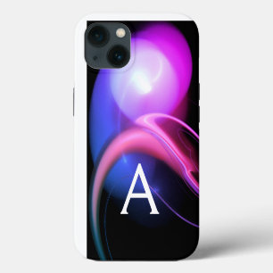 ALIEN PERLEN-MONOGRAMM PinkLila Fraktal Wirbel iPhone Hülle