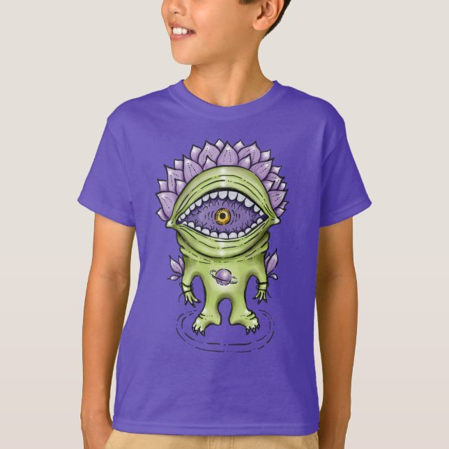 Alien Pflanze Charakter - Astronautenkreatur T-Shirt (Vorderseite)