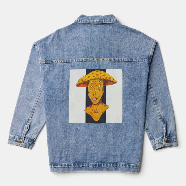 Alien Pilz Jeansjacke (Rückseite)