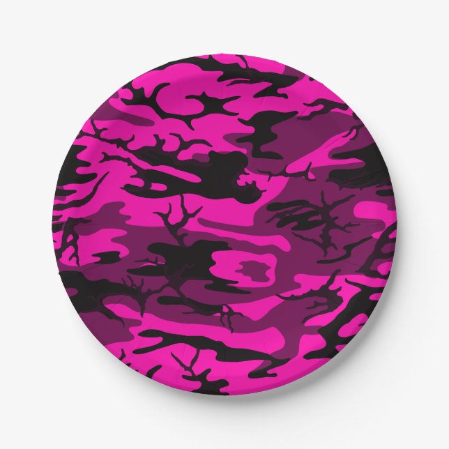 Alien Pink Camouflage Pappteller (Vorderseite)