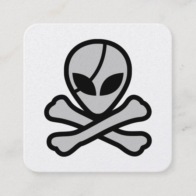Alien Pirate Quadratische Visitenkarte (Vorderseite)