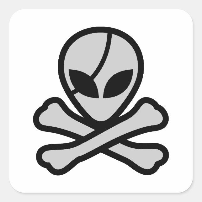 Alien Pirate Quadratischer Aufkleber (Vorderseite)