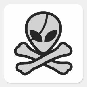 Alien Pirate Quadratischer Aufkleber