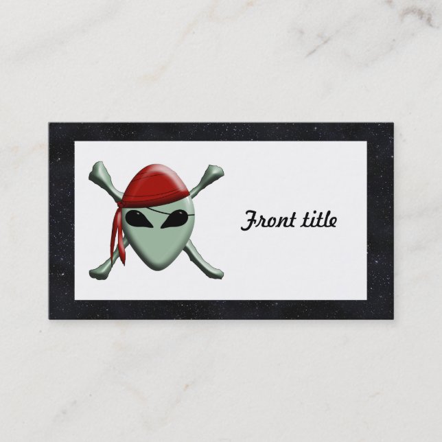 Alien Piratenflagge mit Starrhintergrund Visitenkarte (Vorderseite)