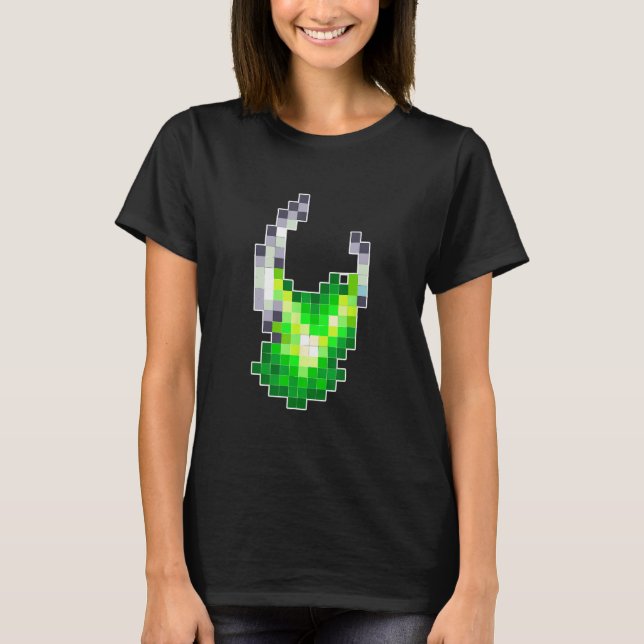 Alien Pixel Geek Nerd Retro Graphic T-Shirt (Vorderseite)