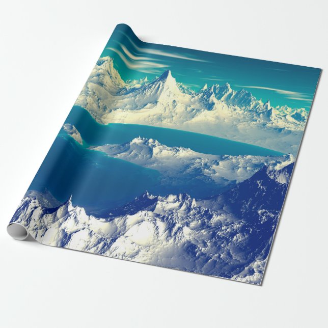 Alien Planet - 3D Computer-Kunstwerk. Felsen und s Geschenkpapier (Ungerollt)