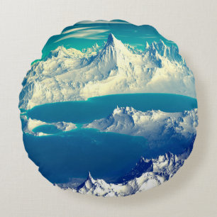 Alien Planet - 3D Computer-Kunstwerk. Felsen und s Rundes Kissen