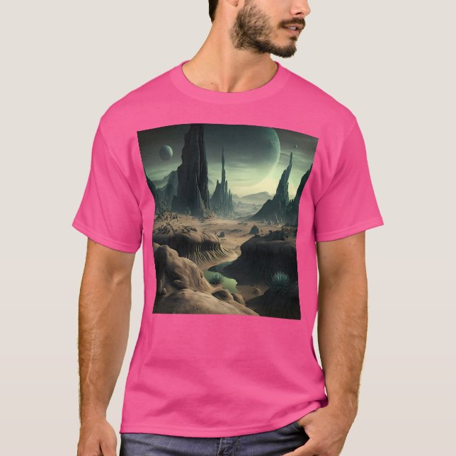Alien Planet Landscape T-Shirt (Vorderseite)
