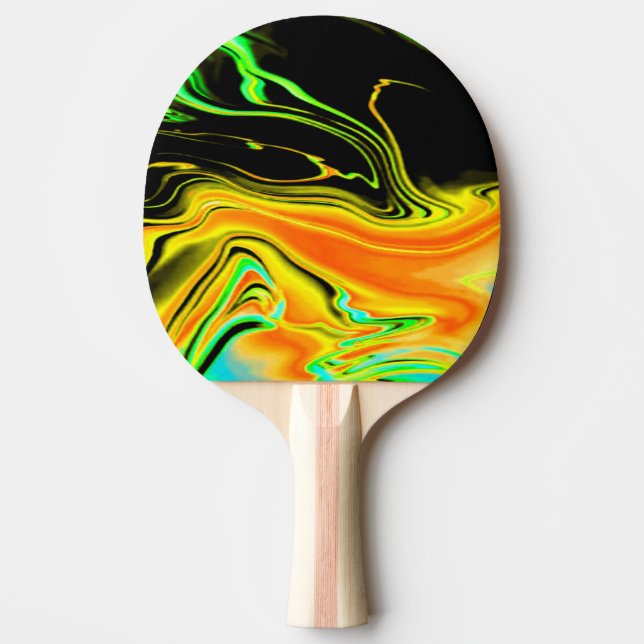 Alien Planet Marble Green Orange Black Tischtennis Schläger (Vorderseite)