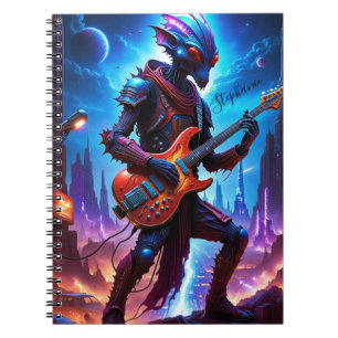 Alien Playing Guitar Notizblock