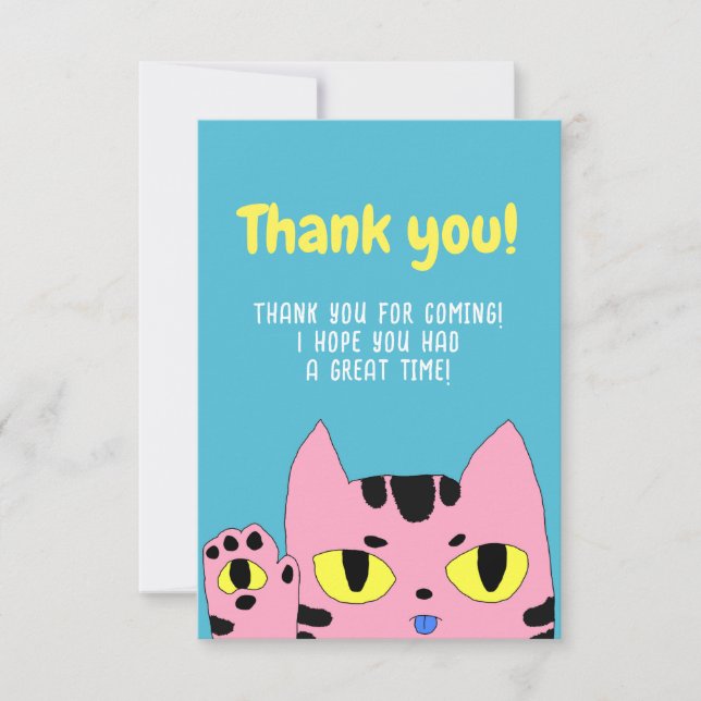 Alien Pocket Cat Dankeskarte (Vorderseite)