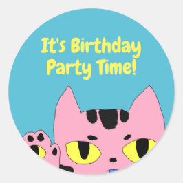 Alien Pocket Cat Runder Aufkleber