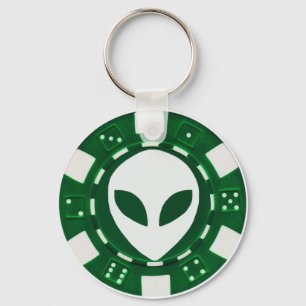 alien-Poker-Chipgrün Schlüsselanhänger