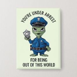 Alien Policeman Button