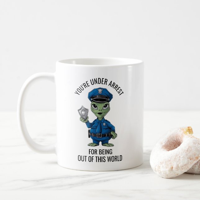 Alien Policeman Kaffeetasse (Mit Donut)