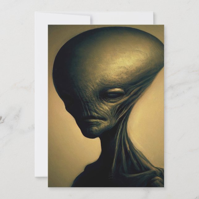 Alien Portrait Einladung (Vorderseite)