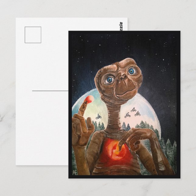 Alien Portrait Painting von Alfred Fox Collvable Postkarte (Vorne/Hinten)