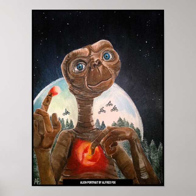 Alien Portrait Painting von Alfred Fox Poster (Vorne)