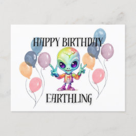 Alien Postcard "Happy Birthday" Postkarte