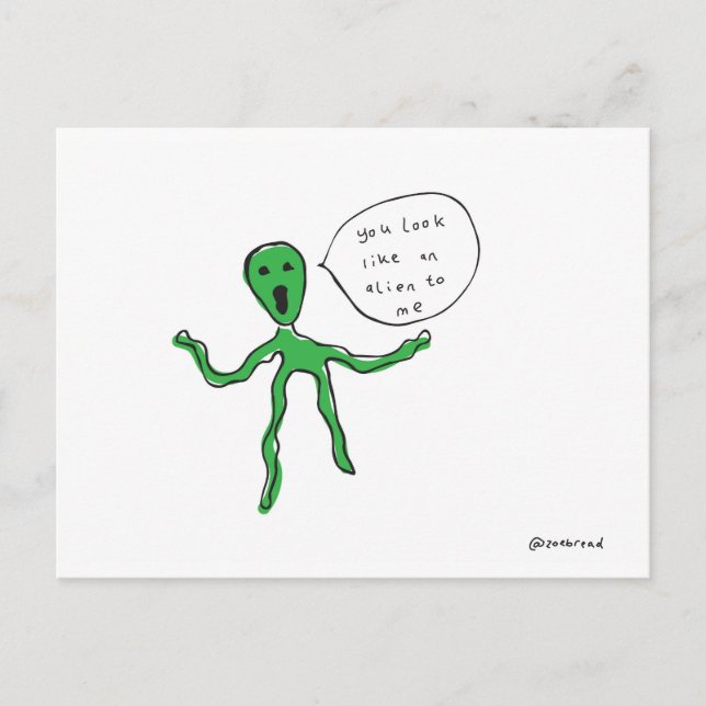 Alien Postkarte (Vorderseite)