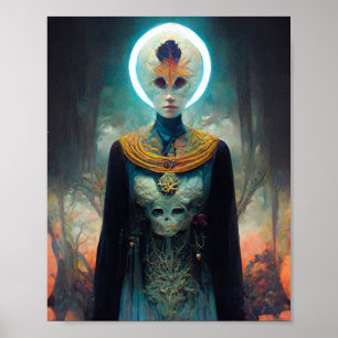 Alien Prêtre Imaginaire Sci-Fi Art Poster