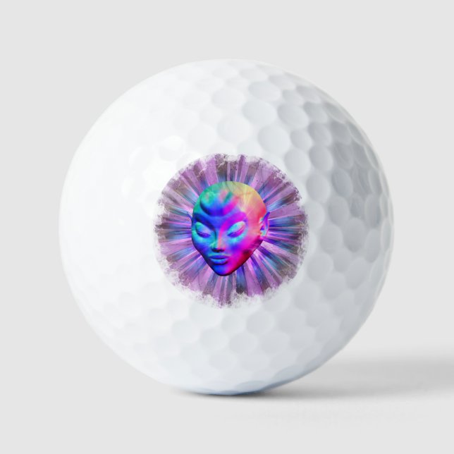 Alien Psychedelic Meditation Golfball (Vorderseite)