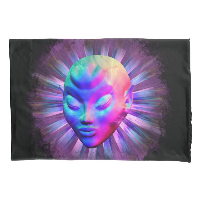 Alien Psychedelic Meditation Kissenbezug (Vorderseite)