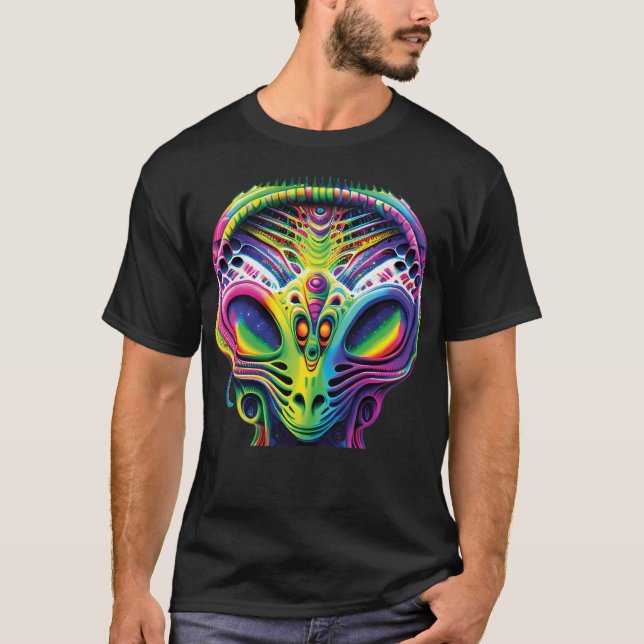 Alien Psychedelisch T-Shirt (Vorderseite)