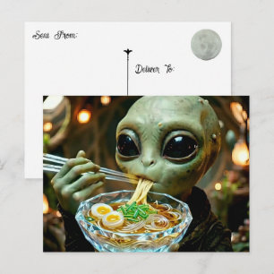 Alien Ramen Hallo sagen In Kontakt bleiben Postkarte