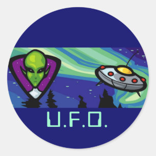 Alien Raumfahrt Runder Aufkleber