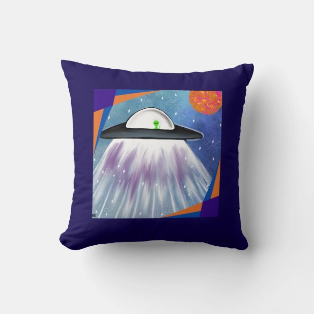 Alien Raumschiff UFO Space Kissen (Vorderseite)