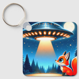 Alien Raumschiff und Fox Schlüsselanhänger
